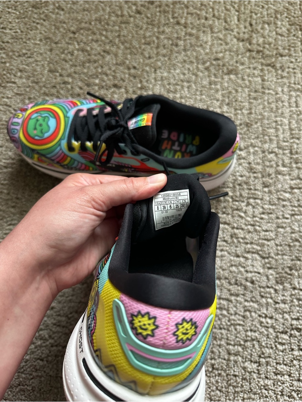 Women’s size 8 Wednesday Holmes x Brooks Ghost Running Shoes - Picture 8 of 8